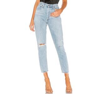 AGOLDE Blue Distressed Jamie High Rise Classic Jeans Sz 27